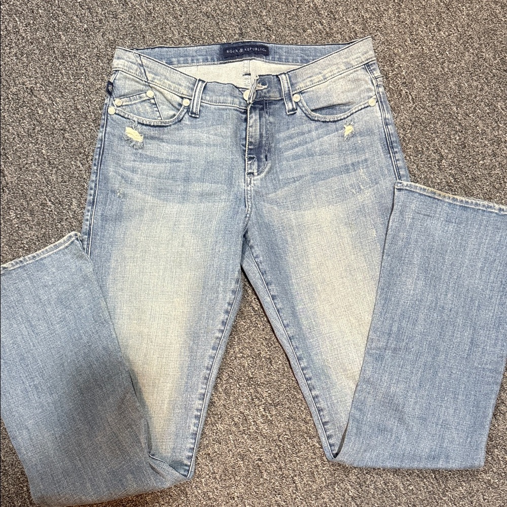 Rock & Republic Light Blue Straight Leg Jeans